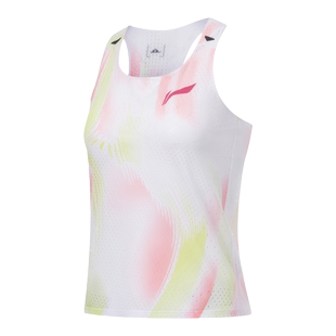 李宁女夏季运动训练马拉松跑步背心无袖田径竞速速干上衣AAYT082