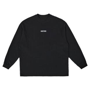 HAMB原创 2025秋季新品美式复古字母长袖T恤男重磅小领口宽松潮牌