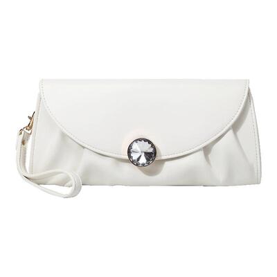 高级感时尚镶钻真皮手拿包宴会包