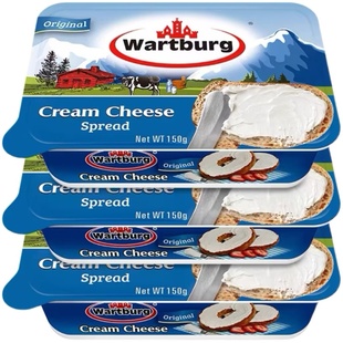 沃特堡蒜味奶酪涂抹早餐贝果面包蒜香奶油奶酪酱进口wartburg奶酪