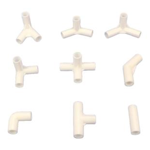 细管硬管圆管弯头立体三通四通DIY直接塑料管子连接件架子接头