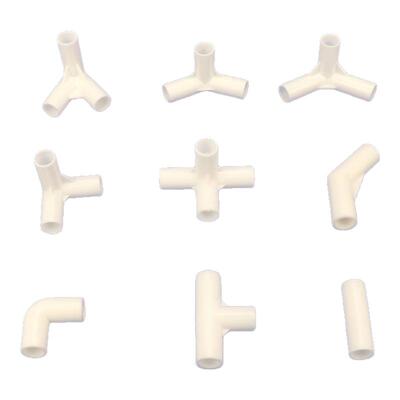 细管硬管圆管弯头立体三通四通DIY直接塑料管子连接件架子接头