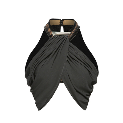 DUYQ交叉挂脖短上衣女士拉丁舞服