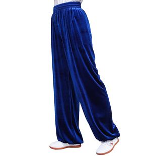 太极裤女南韩绒加厚保暖金丝绒练功裤男太极服武术灯笼裤秋冬劲武