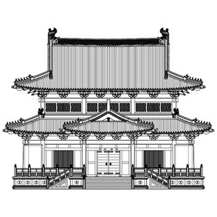 普光寺大雄宝殿CAD施工图 五开间凸形平面重檐斗拱歇山顶仿古建筑