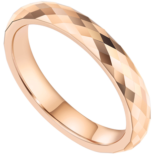 钨金戒指男女情侣对戒玫瑰金小指彩金尾戒钨钢多切面乌金素圈指环