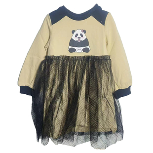 团团圈原创设计连衣裙纱裙熊猫滚滚女童秋冬季节网纱内搭裙