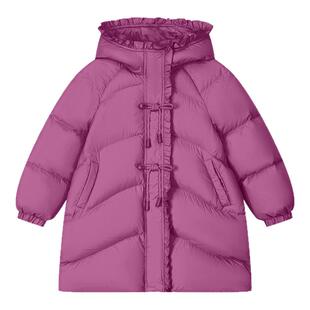 观山见笛莎联名儿童女童三防连帽中长羽绒服冬季新款国风保暖外套