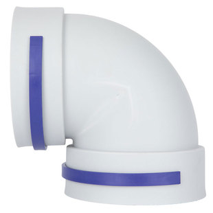 赛勒森 90度PE管75辅助弯头110家用新风系统160直角弯200通风配件