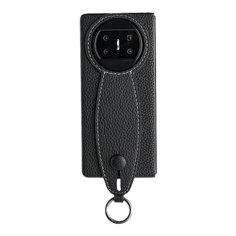 适用华为matex6手机壳新款X5典藏版全包真皮腕带支架折叠屏防摔保护套mtx3头层牛皮男女新品轻薄外壳高档