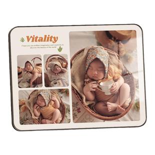 打印宝宝照片定制相框洗周岁相片加全家福做成水晶相册摆台高级感