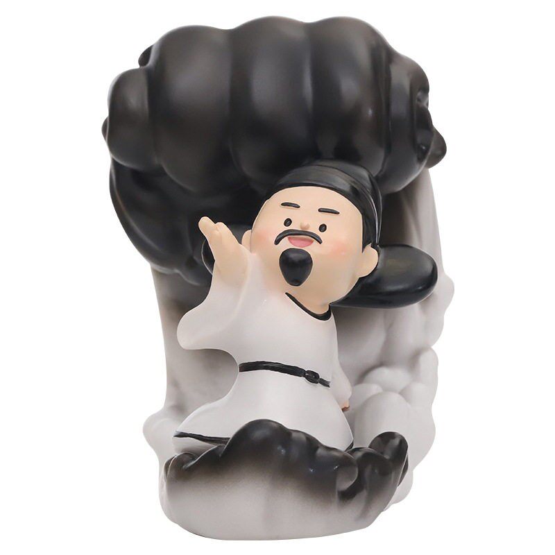 如果李白卡通树脂桌面笔筒摆件