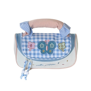 多巴胺刺绣笔袋文具盒女孩款高颜值可爱学生便携手提铅笔袋大容量