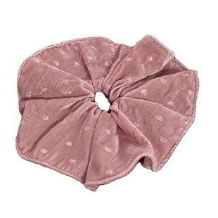 韩版秋冬爱心丝绒发圈大肠头花发饰法式马尾大发圈高级感夸张头饰