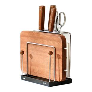 新款中古厨房刀具置物架台面壁挂刀架多功能筷子案板一体收纳架子