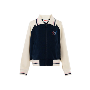 [商场同款]EP雅莹童装2025秋冬女童新款撞色翻领休闲宽松外套