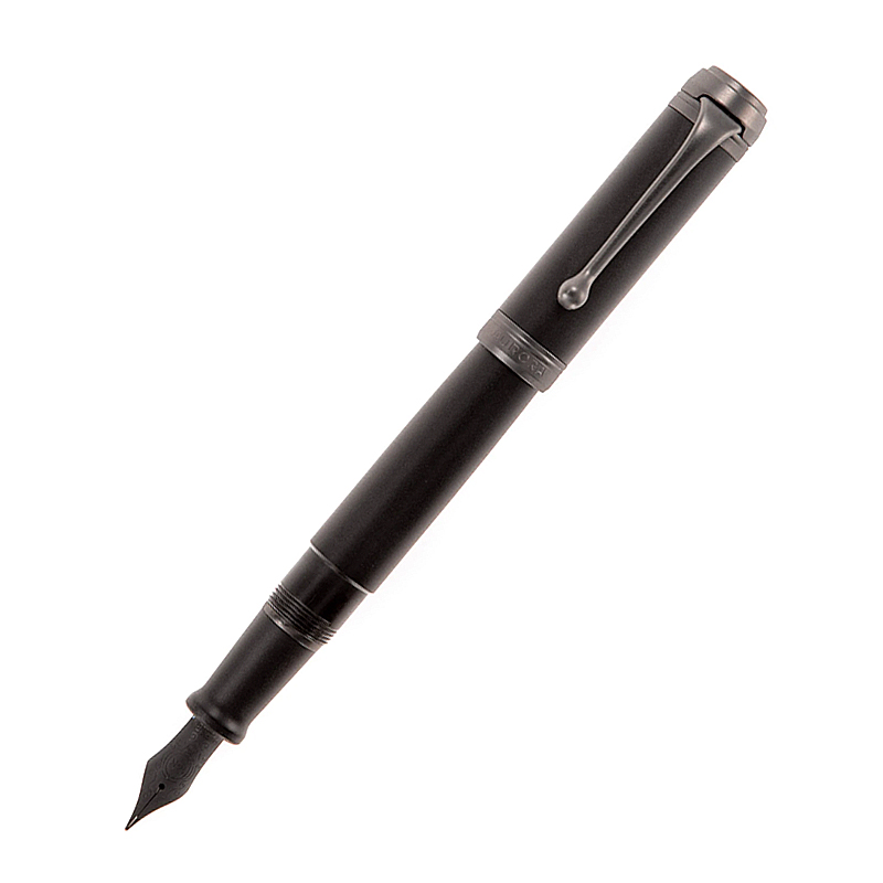 东东笔墨 意大利Aurora奥罗拉泰坦钢笔磨砂黑红金14K金书法尖好用