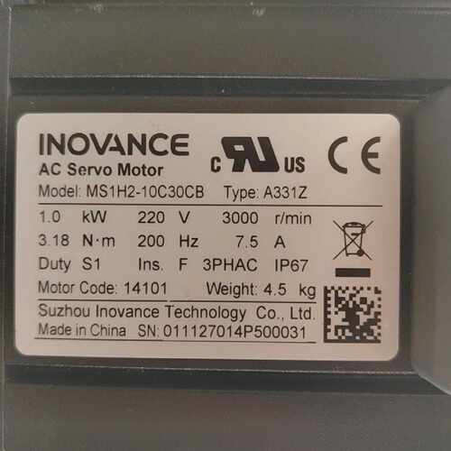 询价-未用INOVANCE汇川伺服电机MS1H2-10C30C