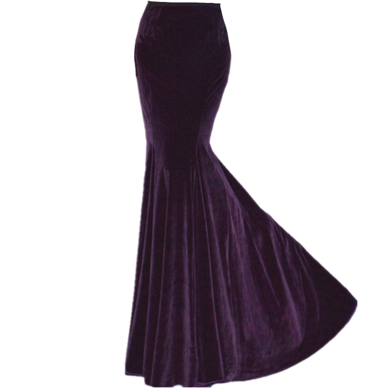 春季新款半身裙金丝绒鱼尾裙名媛气质修身过膝裙高腰包臀礼服性感