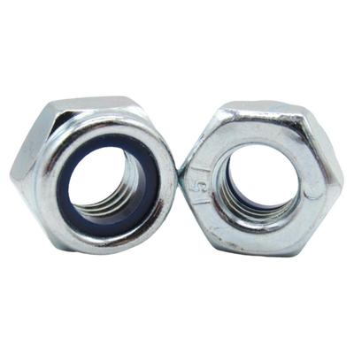 DIN985尼龙防松锁紧螺母三价蓝白镀锌5级锁紧螺母8级尼龙自锁螺母