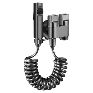 马桶增压冲洗喷枪水龙头一进二出卫生间高压冲水枪带角阀厕所家用