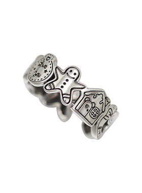 小z优品女925银姜饼人复古戒指