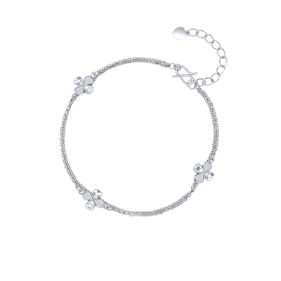 周六福铂金pt950四叶草手链女款