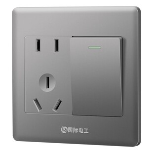 暗装86型面板 一开多控带五孔插座开关三联中途 双刀双掷中继开关