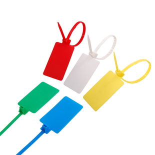 一次性塑料封条记号标签电缆标识防拆扣物流挂签分类大标签牌扎带