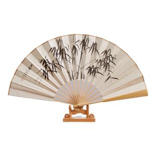 六品堂古风绢布折扇空白宣纸书法国风扇面10寸折叠扇子男生汉服