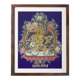 铜师傅 手工錾刻 铜雕画《财宝天王(桌面)》客厅桌面装饰画