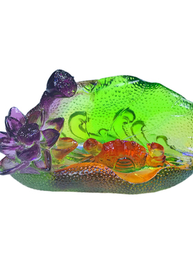 琉璃螃蟹名片夹名片座摆件工艺品高档商务礼品店铺办公室桌面实用