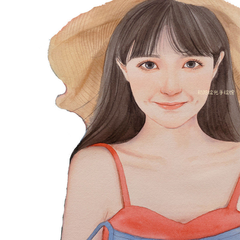 定制纯手绘水彩画初拾绘光纯手绘