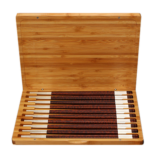 NEWREA新锐 A级蛇纹木筷子S999双头包银筷子 3CM银管 SWCYSY3-T