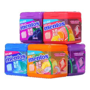 曼妥思冻感粒方无糖口香糖盒装强劲薄荷水果味软糖果清凉清新口气