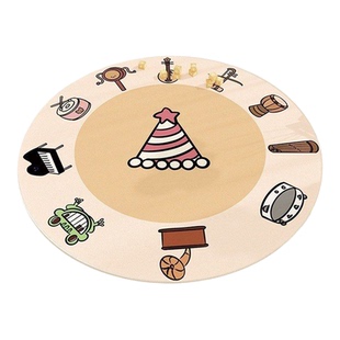 宝宝周岁抓周水晶绒地毯耐脏易打理圆形地毯家用周岁生日布置地垫