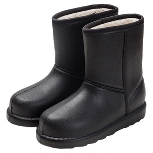 加棉男女款时尚棉靴EVA御寒防水款防滑软底耐磨雨靴工作雨鞋中筒