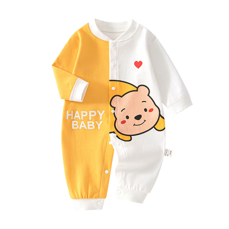 婴儿衣服秋装小月龄宝宝连体衣纯棉新生儿爬行服秋季长袖外出哈衣