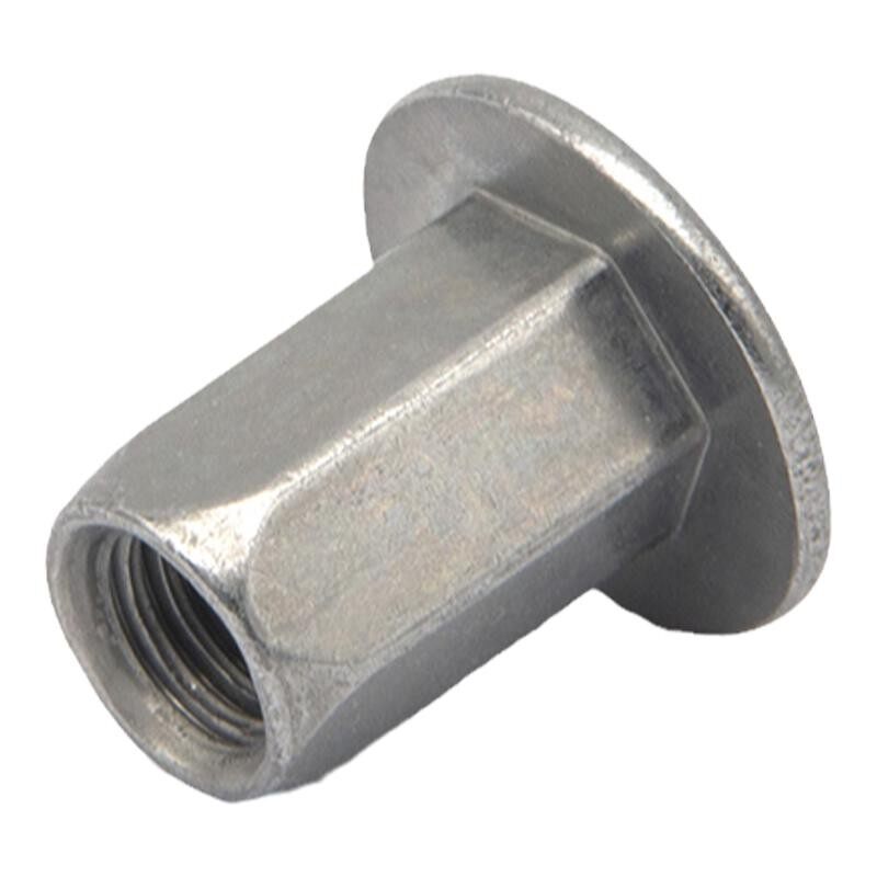 汽车铆螺母大平头全六角大帽碳钢锌镍合金保险杠牌照拉铆螺母M6M8