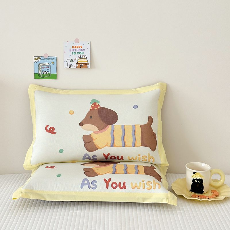 A类儿童冰丝枕套单只30x50夏季幼儿园宝宝凉枕头套隔汗枕芯内胆套