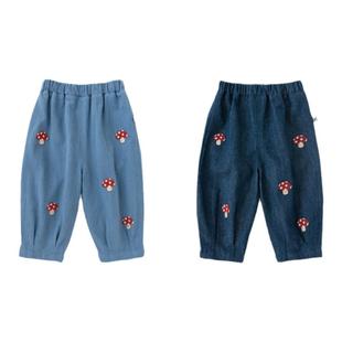 【软牛仔】幼歌婴幼儿可爱复古蘑菇牛仔裤2025春季新款休闲裤子潮