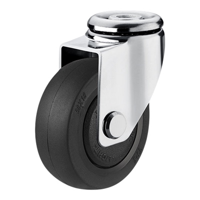 加长6mm螺丝孔顶轴承橡胶万向轮