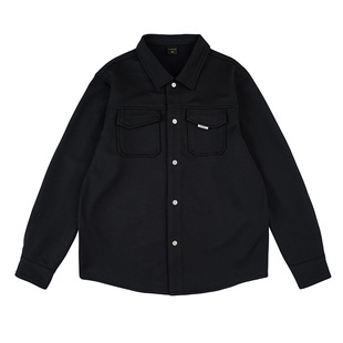 黑劲大码男装冬季加绒斜纹工装外套胖子宽松加肥加大肌理感夹克