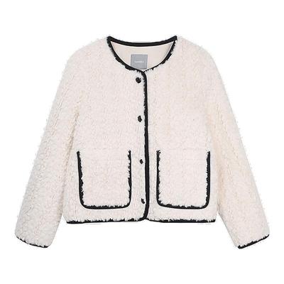 北欧时刻仿皮草羊羔毛外套女