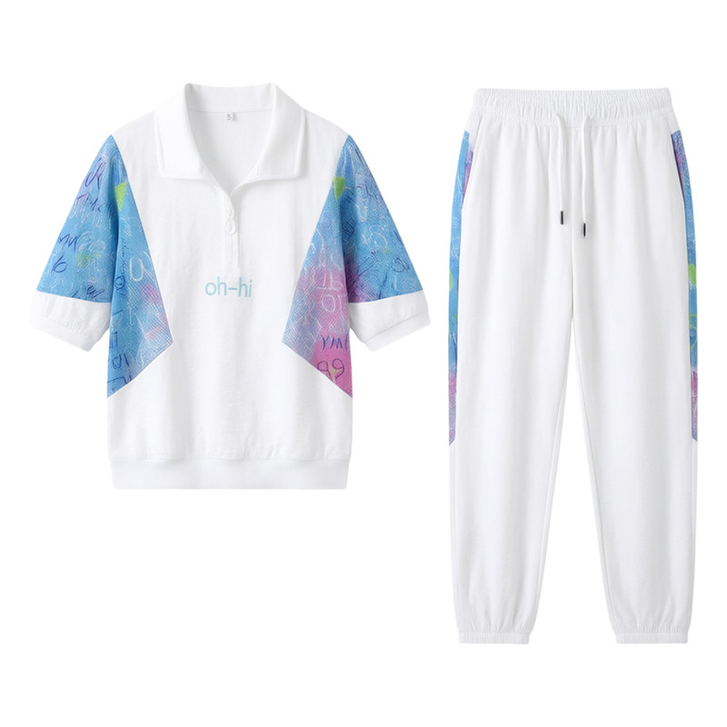 运动套装女2026夏季新款时尚中长袖欧货冰丝减龄薄款休闲服两件套