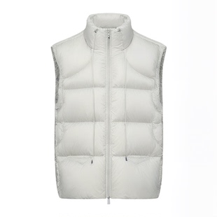 2025欧美秋冬季新款白鹅绒羽绒马甲女小个子连帽宽松短款泡芙背心