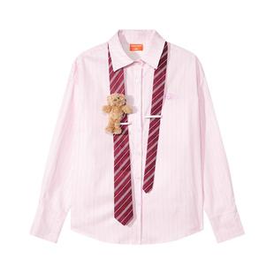 NOISY TEDDY25年秋季新款甜美小清新校园风女士长袖衬衫宽松舒适