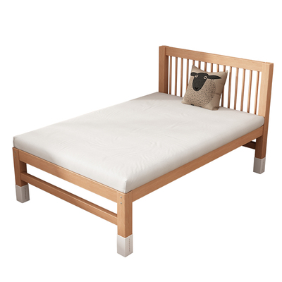 榉木婴儿拼接床可升降高护栏小床