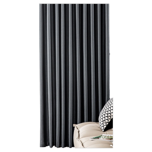 超强隔音窗帘全遮光卧室客厅隔热防晒不透光挂钩式遮阳布全黑效果