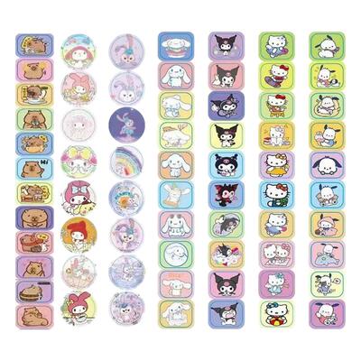 封口贴卷卷贴女孩装饰小贴画儿童卡皮巴拉贴纸手账胶布卡通可爱奖励贴纸胶带圆点封口贴纸幼儿园奖励贴纸玩具